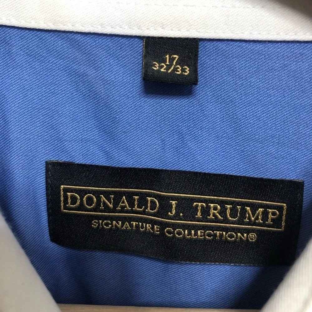 Donald J Trump Blue Men's Shirt with White Collar